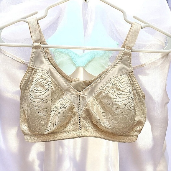 BALI Elegant Lace great back supportive Beige Bra 4 buckles 38D - Picture 1 of 4